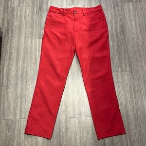 Lululemon men’s red ABC pants 34 waist 32 length no Tags